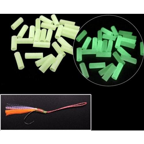 Bimoo 50PCS Pre-Cut Glowing Shrink Tube for Fishing Rig Assist Jig Hook Protecting Cover Luminous Lure DIY