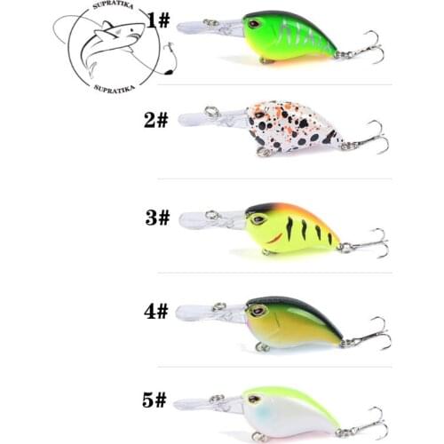 6CM/ 5.1G Artificial Crank Anti-Corrosion Bionic Plastic Fishing Bait 3D Eyes Diving Depth 0-2.5 Meters Fishing Lure Hard Bait