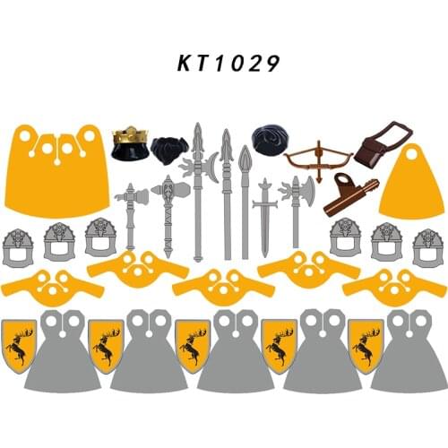 8 pcs Game of T Baratheon shield helmet archer lancer Medieval Knight Action Figures Building Blocks Kids Toys For children