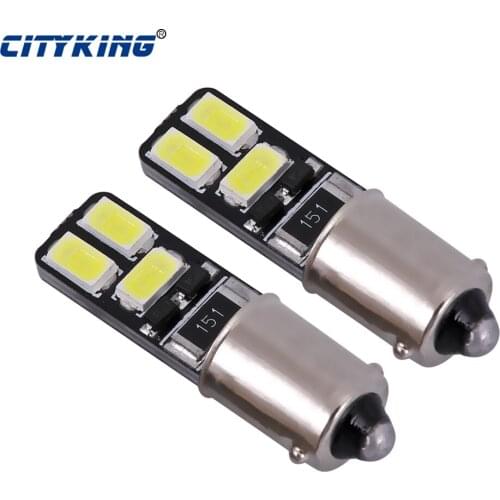 Free shipping 500pcs BA9S led CANBUS 6SMD 5630 5730 LED t4w ba9s Wedge Lamp LED Interior Bulbs Reading Light Car Light Sourse