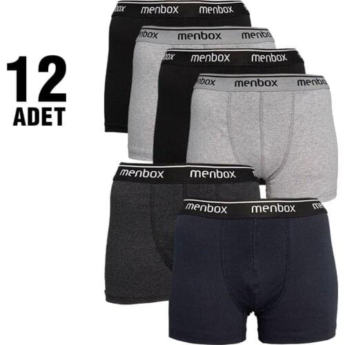 Menbox Male Lycra Cotton Boxer 12 Pcs