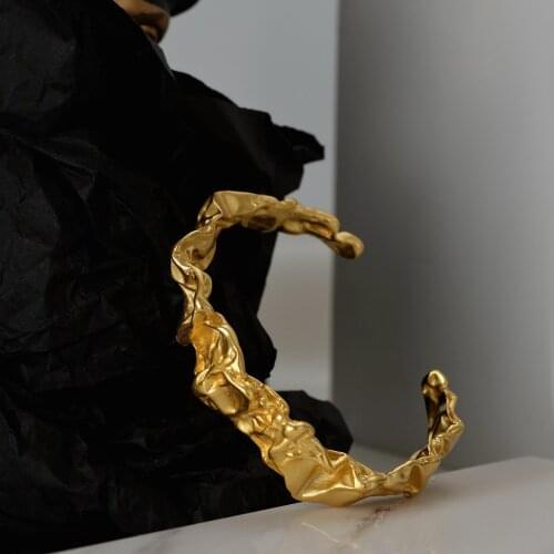 925 Sterling Silver Irregular Lava Texture Bangles Ladies Tin Foil Thick Top Quality Simple Bangles Designers Jewelry