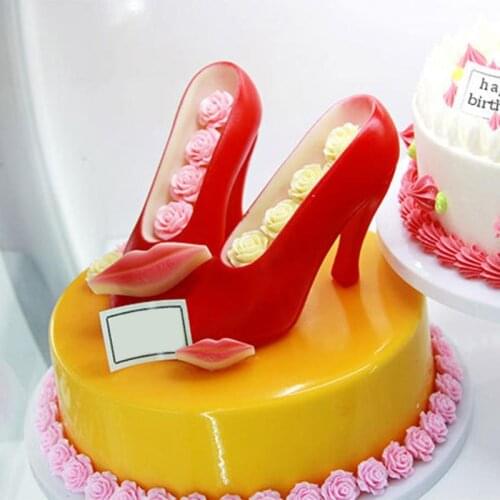 DIY 3D Cake Mold Plastic Mini High-heel Shoe Shape Cake Baking Mold Bakeware Kitchen Accessories Three-dimensional Biscuit Mold