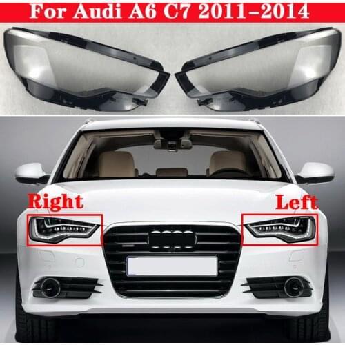 For Audi A6 C7 2011-2014 Car Front Headlight Lens Cover Auto Shell Headlamp Lampshade glass Lampcover Head lamp light cover