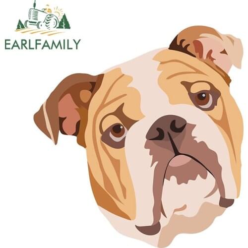 EARLFAMILY 13cm x 12.2cm For Bulldog Waterproof Car Stickers Graffiti Decal Creative Sticker Occlusion Scratch Decoration