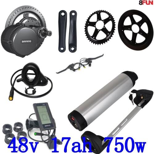 EU US No tax BBS02B BBS02 Bafang 48V 750W mid drive electric motor kit with 48V 17Ah Lithium use LG cell Battery and 2A charger