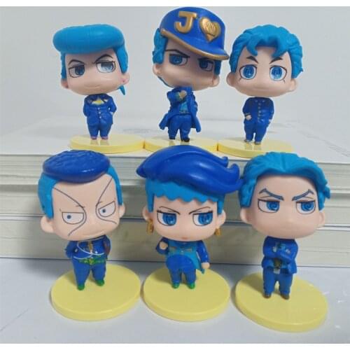 6pcs/set New jojo bizarre adventure figure Diamond Kujo Jotaro Higashikata Josuke Rohan Action Figure pvc anime figurine toys