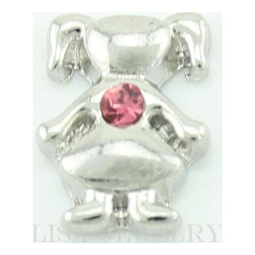 Hot selling 10PCS little girl october birthstone floating charms for glass floating lockets