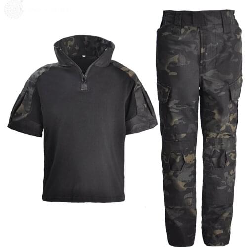 2021 Children Military Uniform Tactical Combat Shirt + Pants Teenager Boys Girls Camouflage Kids Special Army Suit Camo Clothes