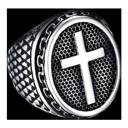 Support Dropship Cross Ring 316L Stainless Steel Jewelry Band Party Vikings Style Cool Ring OSR427