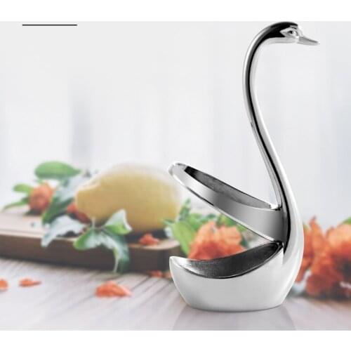 Creative Swan Stainless Steel Fruit Fork Set Base Western Tableware Coffee Spoon Combination Table Art Quality Material