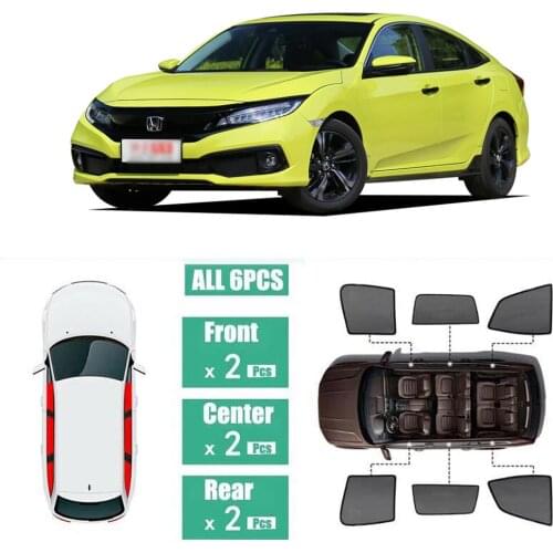 Side Windows Magnetic Sun Shade UV Protection Ray Blocking Mesh Visor Fit For Honda Civic 2016-2020
