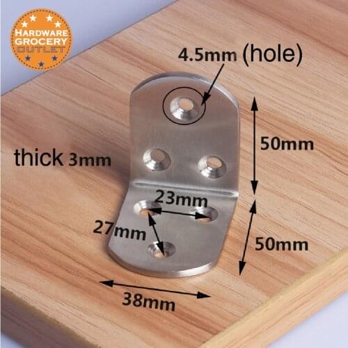 Furniture Round End Right Angle Bracket Fastener, Stainless steel angle code right angle, 4 pieces one bag