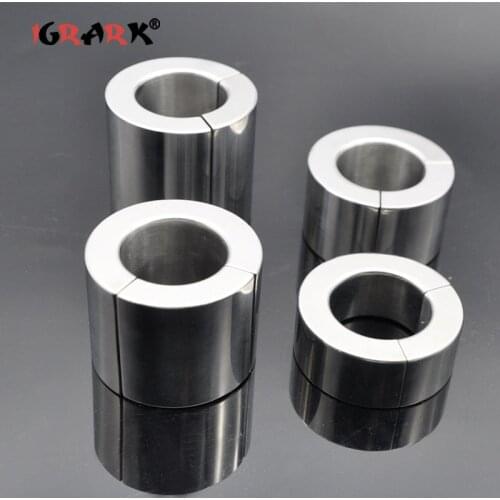 Metal Penis Restraint Ring Delay Ejaculation Magnetic Lock Traning Stretcher Scrotum Testicle Ball Bondage Cock Male Sex Toys