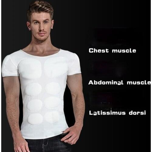 Men Body Shaper Invisible Boost Muscle Body Shaper Fake Muscle Lifting Shirt Shaping Male Tops Leotard
