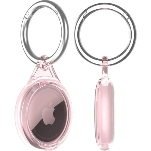 Full Cover TPU Soft Shell Transparent Protective Case for Apple Airtag Location Tracker Anti-lost Device With Keychain