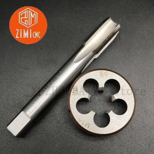 M14*1.75/M14*1.5/M14*1.25/M14*1.0/M14*0.75/M14*0.5mm circular die standard machine tap tapping thread cutting kit hand tool set