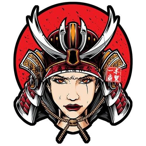 Samourai Stickers Samurai Girl Japon Japan Decal Face Art Autocollant Sticker