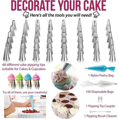 New 164PCS/Set Multifunction Cake Turntable Set Cake Decorating Tools Kit Pastry Nozzle Fondant Tool Kitchen Dessert Baking