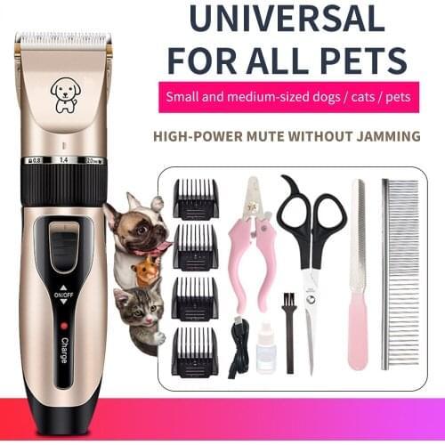 Rechargeable Pet Hair Trimmer Shaver Hair Cutting Machine Dog Cat Low-Noise Hair Shaver Set Cordless Hair Clipper Grooming
