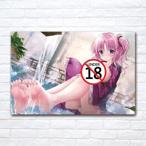 Modern Kawaii Girl Canvas Painting Contemporary Art Poster Print Adult Anime Wall Picture for Living Room Home Decor