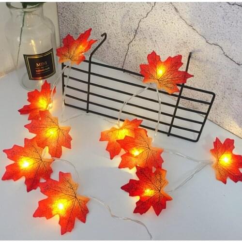 2M 10 Lights Maple Leaves LED String Light Thanksgiving Christmas Tree Decoration Party Festive DIY Decor Halloween Light