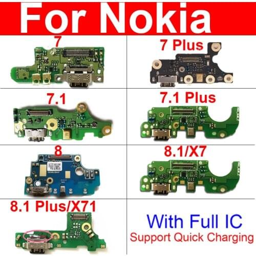 USB Charging Charger Dock Port Board With Microphone Mic Flex Cable For Nokia 8 TA-1012 Replacement Parts