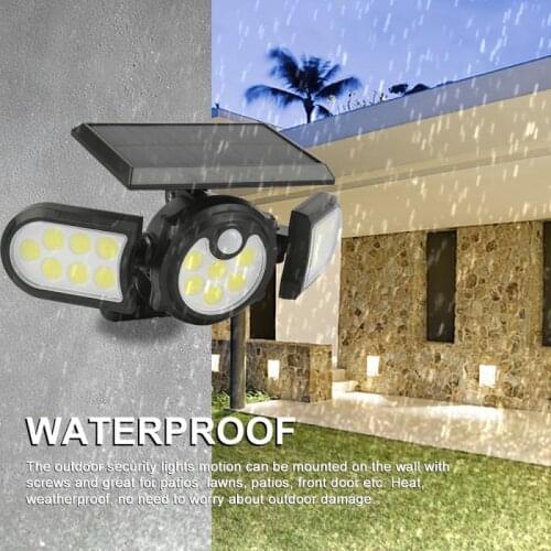 Waterproof Outdoor LED Solar Lights Motion Sensor Solar Lamp Post Light Wide Angle Illumination Garden Yard Wall Lamp Supplies