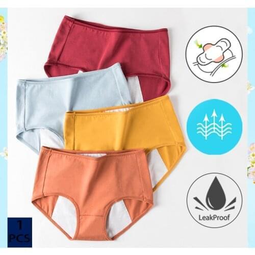Women Sexy Pants Leak Proof Incontinence Underwear Fashion Menstrual Panties Period Proof Cotton Briefs High Waist Warm Female