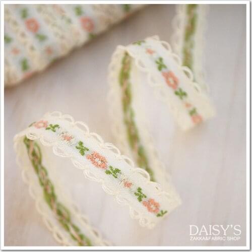 10Yard / lot Embroidery lace trim decoration ribbon fabric ribbon 1cm beige diy small flower lace