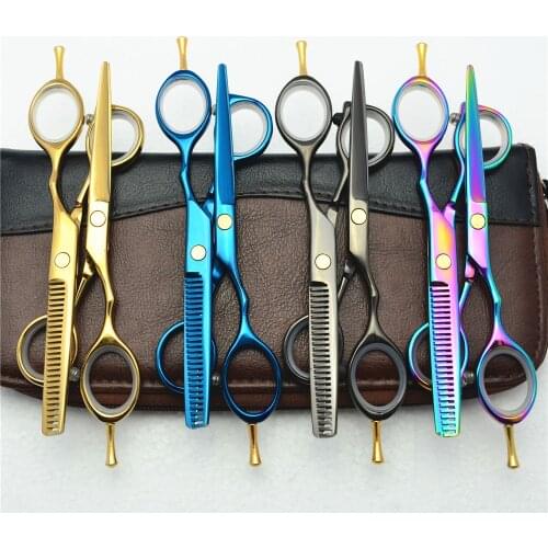 2Pcs 5.5'' 16cm Customized Logo Professional Hair Scissors Hairdressing Cutting Shears Thinning Scissor Hair Styling Tools C1014