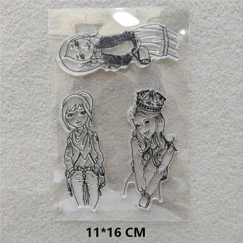 2020 Pretty Girls Clear Stamps DIY Scrapbooking Craft Supplies Silicone Seal Custom Photo Album Transparent Stamp for Stamping