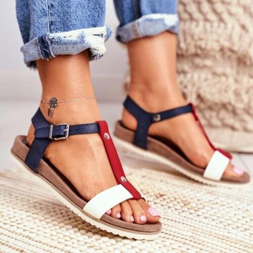 2021 Side Spare Large Size Low Top Flat Adult Patchwork Red Wedge Heel Fish Spout Fashion Sandals
