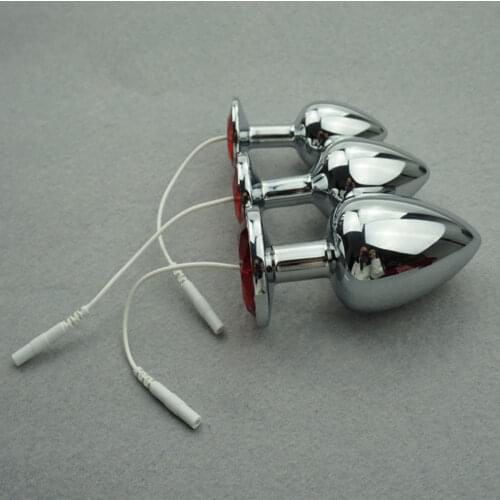 3 Sizes Electro Shock Using Metal Anal Toys Butt Plug Erotic Anus Toys Anal Plug Anus Beads Sex Toys Adult Sex Products EC054