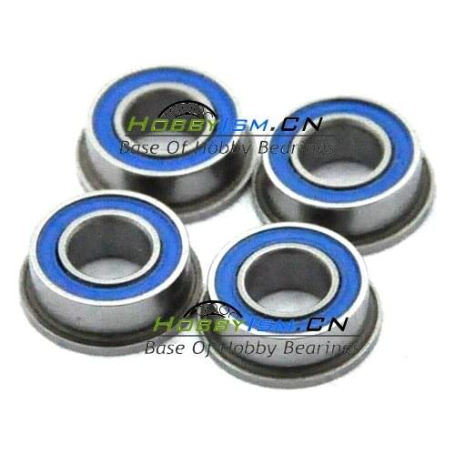 4PCS Flanged 4X8X3 blue Rubber Bearings ABEC-3 MF84 2RS