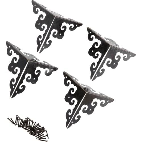 4Pcs Furniture Decorative Corner Antique Jewelry Gift Wood Box Feet Leg Corner Protector Retro Case Edge Protection Cover 50mm
