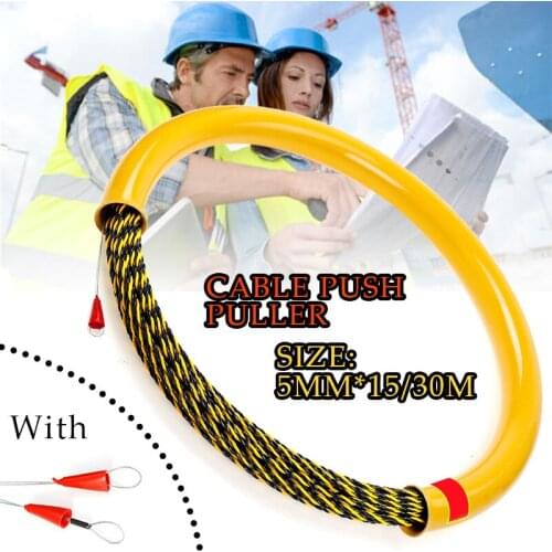 5mm 5M/30M Cable Puller Guide Device Glass Fiber nylon Electric Cable Push Pullers Rodder Tape Wire Threading Aid Tool