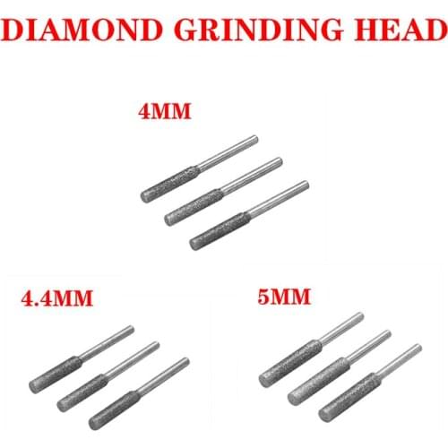 4/4.4/5mm Diamond Chainsaw Grinding Head Sharpener Polishing Burr Stone File Chain Saw Metal Polishing Electric Grinding Drill