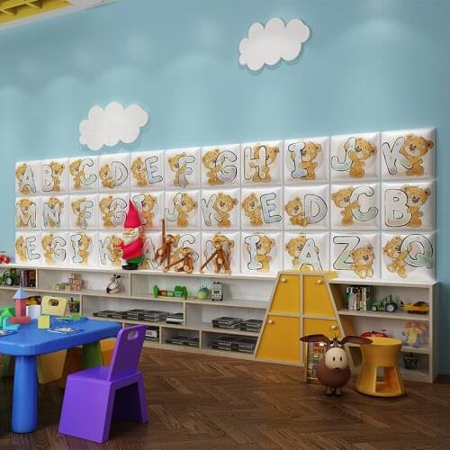 English Letter 3D Stereo Wall Stickers for Kids Room Nursery Early Education Wall Decals Mural Child Bedroom Decor Wallpaper