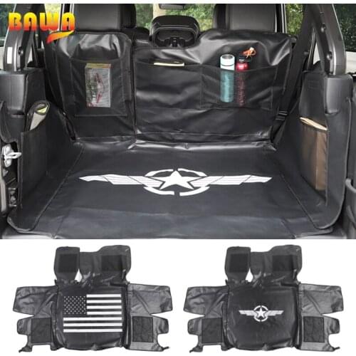 BAWA Car Trunk Pet Dog Mat Pad For Jeep Wrangler JL 2018 2019 2020 2021 Car Accessories Interior Mouldings for Jeep Wrangler JL