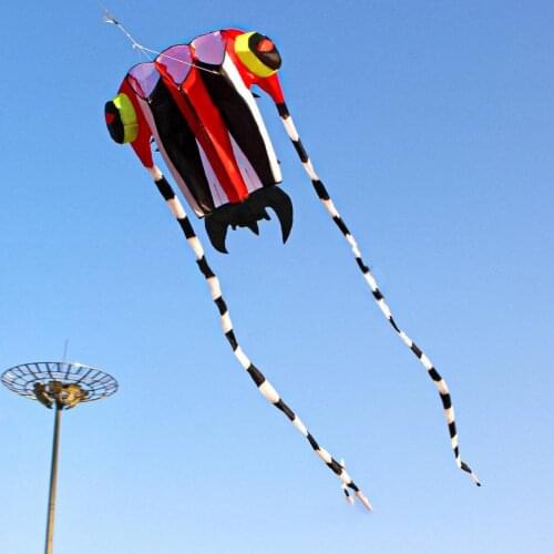 Large Easy Flyer Soft Kite for Kids-Colorful Trilobite-Its Big! 30 Inches Wide with Two 130 Inches Long Tails-Perfect for Beach
