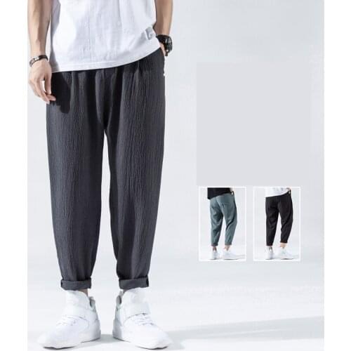 Casual Harem Pants Men Jogger Pants Men Loose Trousers Male Chinese Traditional Harajuku 2021 Summer Clothes Male Elastic Waist