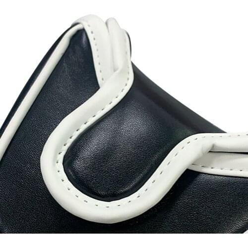 Black PU Golf Mallet Center Shaft Head Cover & Hook and Loop Fastener
