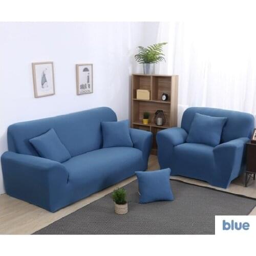 Solid Color Elastic Sofa Cover For Living Room Printed Plaid Stretch Sectional Slipcovers Sofa Couch Cover L shape 1-4-Seater