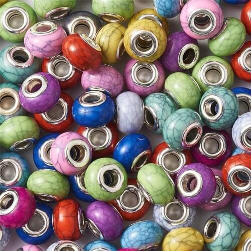 20pcs Wholesale Large Hole European Beads for DIY Jewelry Making Bracelet fit Pandora Charms Bracelet Snake Chain Hair Beads DIY