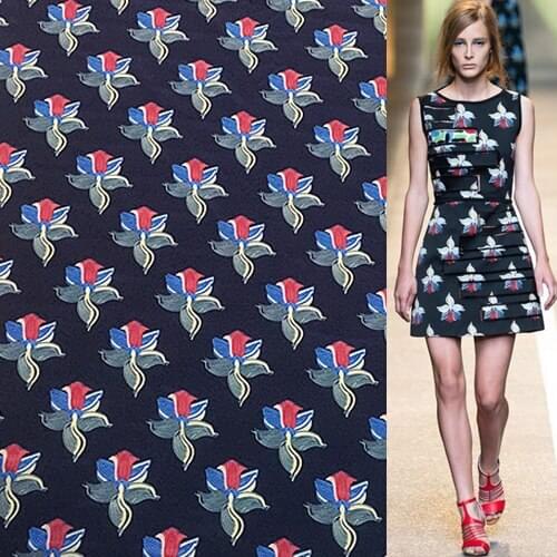 Red special pattern print 100% silk Crepe DE chine silk fabric 16momme,SCDC730