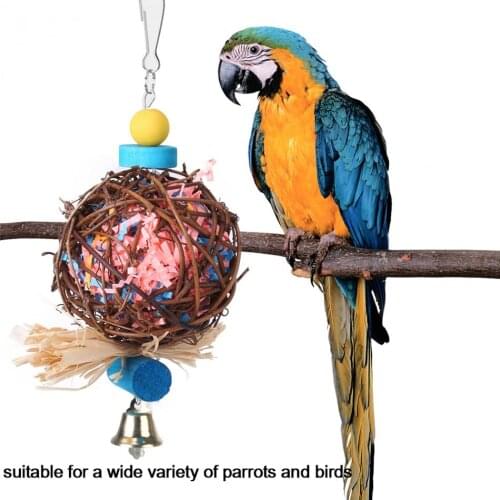 Hand-made Parrot Bird Chewing Hanging Toys Cage Toy for Macaw Parakeet