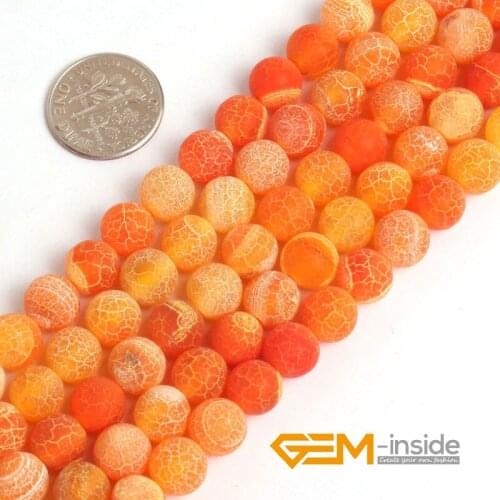 8MM Matte Frosted Orange Carnelian Stone Beads DIY loose beads for jewelry making beads strand 15 " wholesale