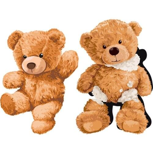 Three Ratels QC552 cute Plush toys Bear Home decoration nursery sticker refrigerator toilet laptop gift Decal