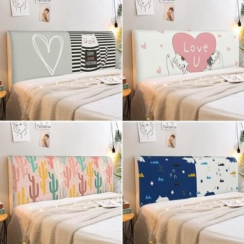 Cute Headboard Cover Kid Room Decoration Elastic Cartoon Bed Head Cover Nordic Bed Head Back Protector Bedside Cover Home Decor